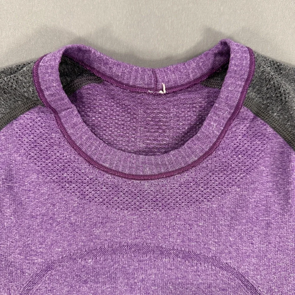 Lululemon Shirt Womens 4 Purple Gray Swiftly Tech Long Sleeve Athletic Thumbhole
